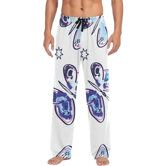 Butterfly Ghost Pajama Pants, Men's Lounge Pants Light with Drawstring and Pockets, Christmas New Year Birthday Father's Day Gifts, Medium