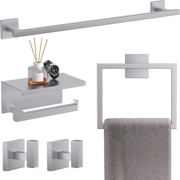 5-Pieces Brushed Nickel Bathroom Hardware Accessories