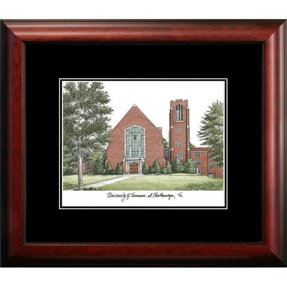 Campus Images TN997A 14 x 18 in. University of Tennessee, Chattanooga Academic Satin Mahogany Framed Lithograph