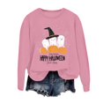 thumbnail image 2 of Ghost Pumpkin Halloween Sweatshirts for Women Long Sleeve Crewneck Happy Halloween Graphic Sweatshirt Pullover Tops, 2 of 5