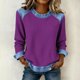 thumbnail image 2 of Camisetas de Manga Larga para las Mujeres Loose Fit Color Sólido Blusa de Cuello Redondo Top Suave Casual, 2 of 6