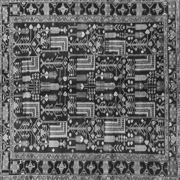 Ahgly Company Indoor Square Persian Gray Traditional Area Rugs, 3' Square