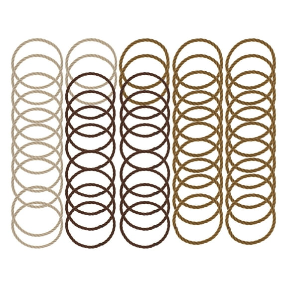 50 Pcs Spiral Pattern Hair Ropes Hair Scrunchies for Women for Girls Brown