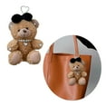 thumbnail image 2 of Comforting Stuffed Keyrings Plush Bowknot Decorated Bear Key Rings Plush Keychain Pendant for Bag Phone Wallet, 2 of 8