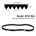 thumbnail image 2 of 6PK1330 V-Ribbed Belt 6 Ribs 1330mm Length x 21mm Width x 5mm Height, EPDM Micro V Serpentine Belt, 2 of 5