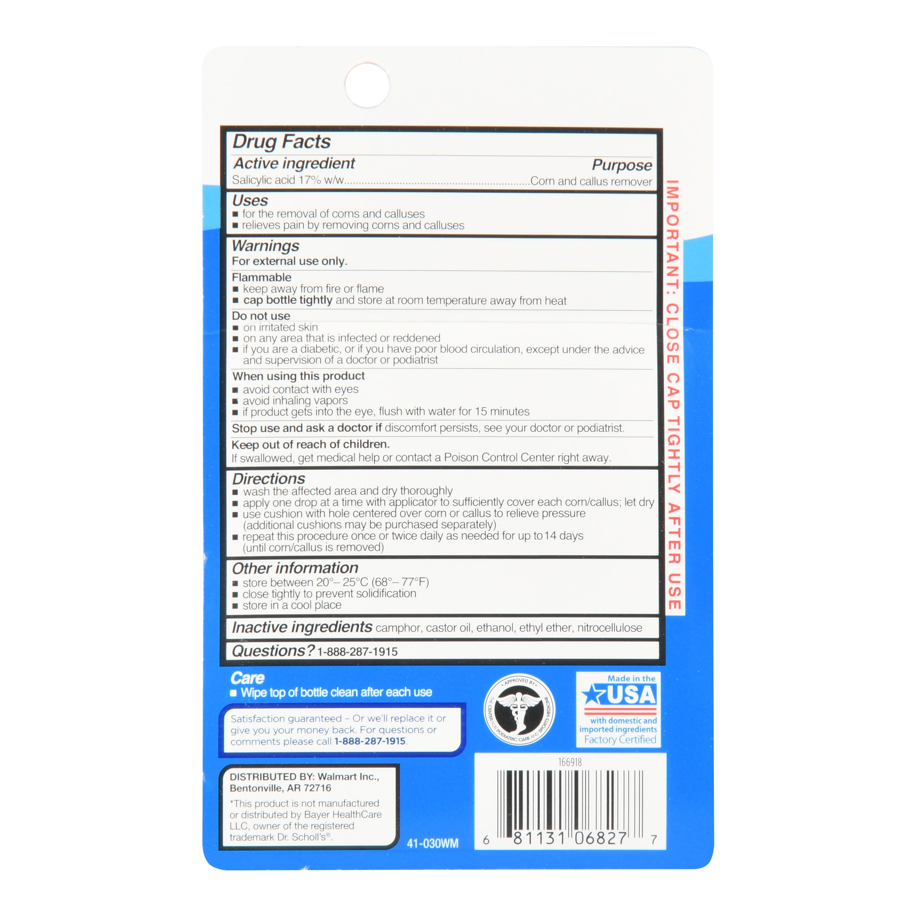 (4 pack) (4 Pack) Equate Liquid Corn and Callus Remover , 0.31 Oz