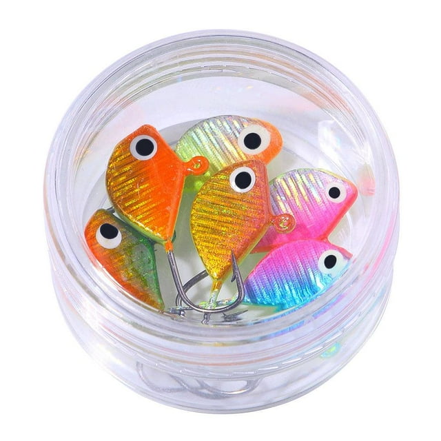 Glow Ice Fishing Jigs Mini Jig Heads Lures Kit Night Fishing Sinking Baits For Winter Panfish