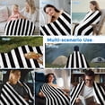 thumbnail image 5 of Black Striped Cooling Blanket, Lightweight Breathable Summer Throw Blanket with Double Sided Cold Effect,Modern Farmhouse Black White Stripes Picnic Beach Blankets Bed Sheet for Hot Sleepers 30"x40", 5 of 8