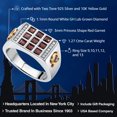 thumbnail image 2 of Gem Stone King Red Garnet and White Lab Grown Diamonds Ring for Men | 10K Yellow Gold and 925 Sterling Silver | 1.27 Cttw| Size 13, 2 of 5