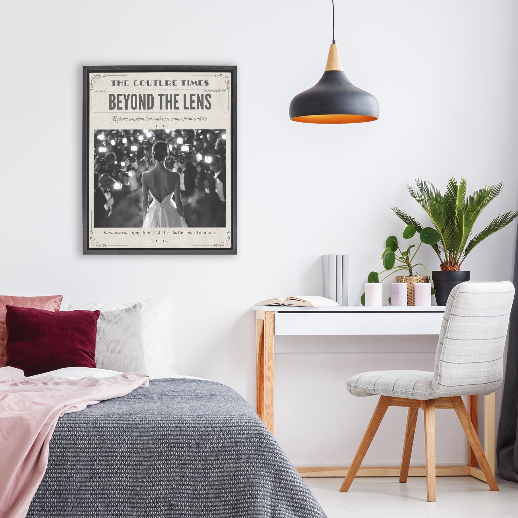 The Couture Times Magazine Black Framed Floater Canvas Wall Art, design by A Barefoot Stylist