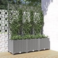thumbnail image 2 of Jardinera con enrejado VidaXL de polipropileno gris claro, 2 of 9