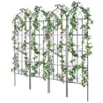 thumbnail image 2 of 4-Pack Rustproof Metal Garden Trellis for Climbing Plants, 71x20 Inches, Outdoor Plant Support Arch, 2 of 11