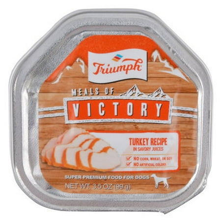 - Triumph Meals of Victory, Turkey Recipe in Savory Juices Dog Food - Single Meals of Victory with Turkey Dog Food, 3.5 oz