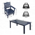 thumbnail image 5 of Mosbrisa Poly Lumber Patio Dining Set, HIPS Outdoor Dining Table and Chairs, with Umbrella Hole, Weather Resistant, 5 Pieces, Navy Blue, 5 of 8