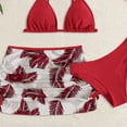 thumbnail image 4 of Kogui Girls Bathing Suit for Teen Girl's 3 Piece Bikini Set Bow Summer Bathing Suit with Cover Up Skirt Size 8-10 (Red,8-10 Years), 4 of 4