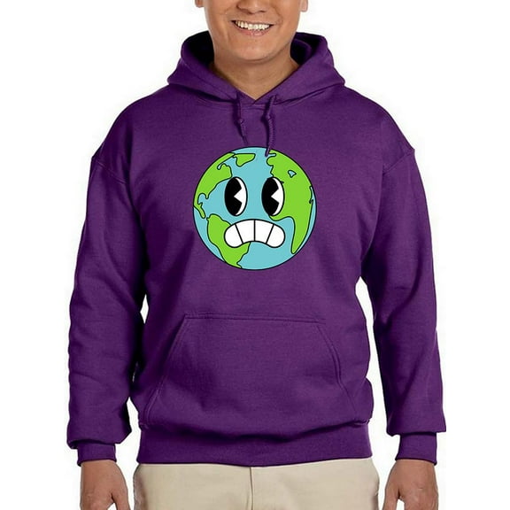 Worried World Toon Style Hoodie Men -Image by Shutterstock, Male x-Large