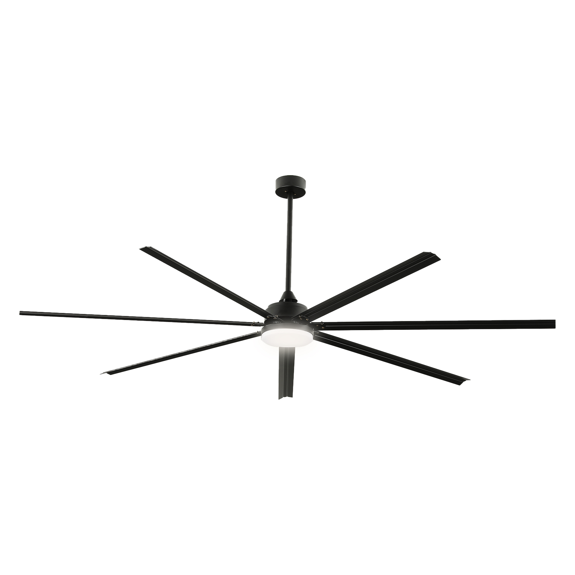 Uforic 96 inch Industrial Ceiling Fan with Lights and Remote Control – Quiet, High Airflow, Durable for Home & Commercial Use - Black
