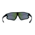thumbnail image 4 of Mens Color Mirror Aerodynamic Block Shield Lens Plastic Sport Sunglasses Black Purple Mirror, 4 of 4