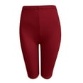 thumbnail image 2 of Pxiakgy Biker Shorts Women Tummy Control Women's Workout High Waist Comfy Elastic Solid Active Yoga Shorts Pants Solid Color Yoga Pants for Women Workout Yoga Running Gym Tennis Shorts Red S, 2 of 3