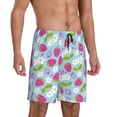 thumbnail image 2 of Vsdgher Strawberry And Flowers Print Men's Pajama Shorts Lounge Bottoms Sleep Shorts Elastic Waist Lightweight PJ Shorts with Pockets-X-Large, 2 of 6