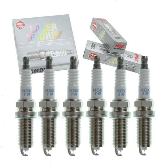 6 pc NGK Laser Iridium Spark Plugs compatible with Nissan Frontier 4.0L V6 2017-2019