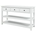 thumbnail image 4 of Bellemave Retro Design Console Table with 3 Drawers and 2 Open Shelves,Solid Wood Sofa Table with Pine Solid Wood Frame and Legs for Entryway,Hallway,Living Room(Antique White), 4 of 17