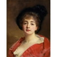 thumbnail image 3 of Gustave Jean Jacquet 15x18 Black Modern Framed Museum Art Print Titled - Woman in Red (C. 1870-90), 3 of 5