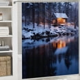 thumbnail image 6 of Fenyluxe Winter Cabin Printed Shower Curtain Decor Polyester Bathroom Decoration with Hooks 60x72, 6 of 7
