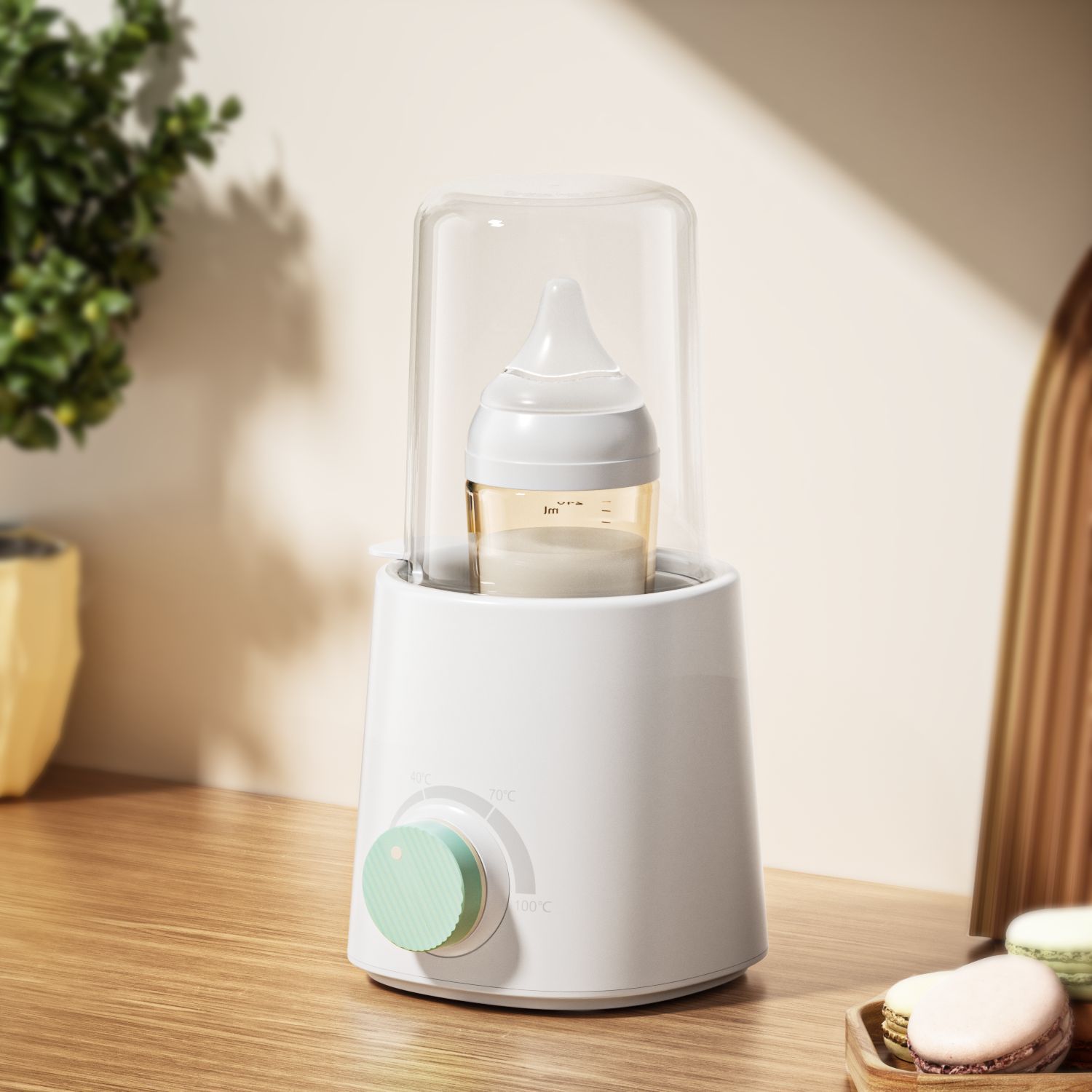 Baby Bottle Warmer, Bottle Warmer, Baby Defrost Warmer&Rapid Food Heater for Breastmilk and Formula, Precise Temperature Control, Fit All Baby Bottles