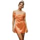 thumbnail image 2 of Minivestido de mujer sin mangas, con hombros descubiertos, plisado, liso, para cóctel de verano., 2 of 9