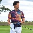 thumbnail image 3 of Fuzoiu Dreamy Dandelion Sunset Print Men's Polo Shirts Short Sleeve,Golf Shirts for Men,Mens Golf Shirt Moisture Wicking Quick-Dry-Large, 3 of 6