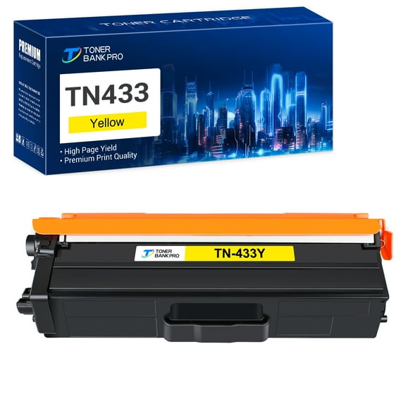TN433 Compatible Toner Cartridge Replacement for Brother TN 433 TN-433Y High Yield (Yellow, 1-Pack)