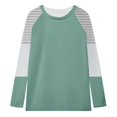 thumbnail image 3 of WEAIXIMIUNG T-Shirt Décontracté à Manches Longues pour Femmes, Col Rond Ample, Rayé, pour la Saint-Valentin, 3 of 3
