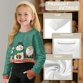 thumbnail image 6 of Xoenoiee Snowman Deer Santa Claus Snowflake Print Girl's Crewneck Long Sleeve Crop Sweatshirt Xmas Pullover Top Fall Outfit Christmas Athletic Clothes, 7-8 Years, 6 of 7