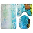 thumbnail image 1 of EREHome Abstract Art Oil Painting Canvas Color Texture Fragment Spots Oil 3 Piece Bathroom Rugs Set Bath Rug Contour Mat and Toilet Lid Cover, 1 of 2