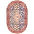 thumbnail image 3 of Unique Loom Timeless Collection Area Rug - James (2' x 3' 1" Oval Navy Blue/Gold), 3 of 9