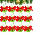 thumbnail image 2 of Clearance! SHENGXINY Velvet Christmas Ornaments 12Pcs Green Furry Christmas Ball Ornaments Furry Ornaments With Red Bows Christmas Decoration, 2 of 6