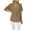Khaki, variant on YYDGH Women's V Neck Pleated Tops Summer Short Sleeve Blouse Solid Color Linen Shirts Black S