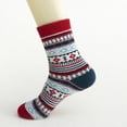 thumbnail image 5 of Lmnyox Women's Winter Vintage Socks 5 Pairs Thick Warm Print Crew Socks Soft Comfy Knit Socks for Women, 5 of 7