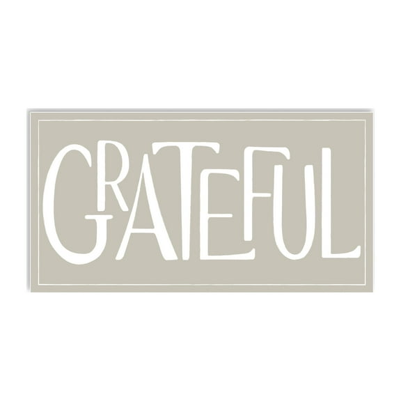 Grateful Soft Sage White 20 x 10 Wood Wall Sign Plaque