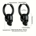 thumbnail image 4 of 2pcs 316L Stainless Steel Trendy Vintage Skull Earrings For Men, Punk Gothic Hoop Earrings Hyposensitization Piercing jewelry, 4 of 6