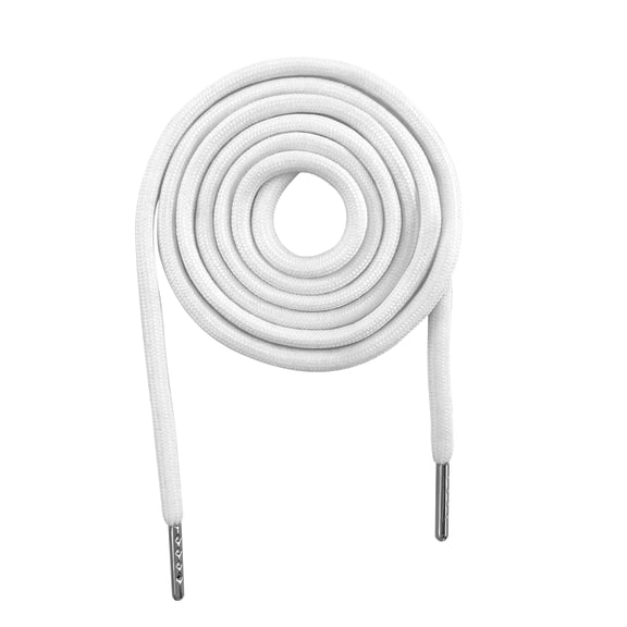 EKIND 1PCS 51 Inch Long Universal Drawstring Cords Replacement, Suitable for Sweatpants,Shorts,Hoodie String, Simple and Durable (White Cord, Round Metal Head)