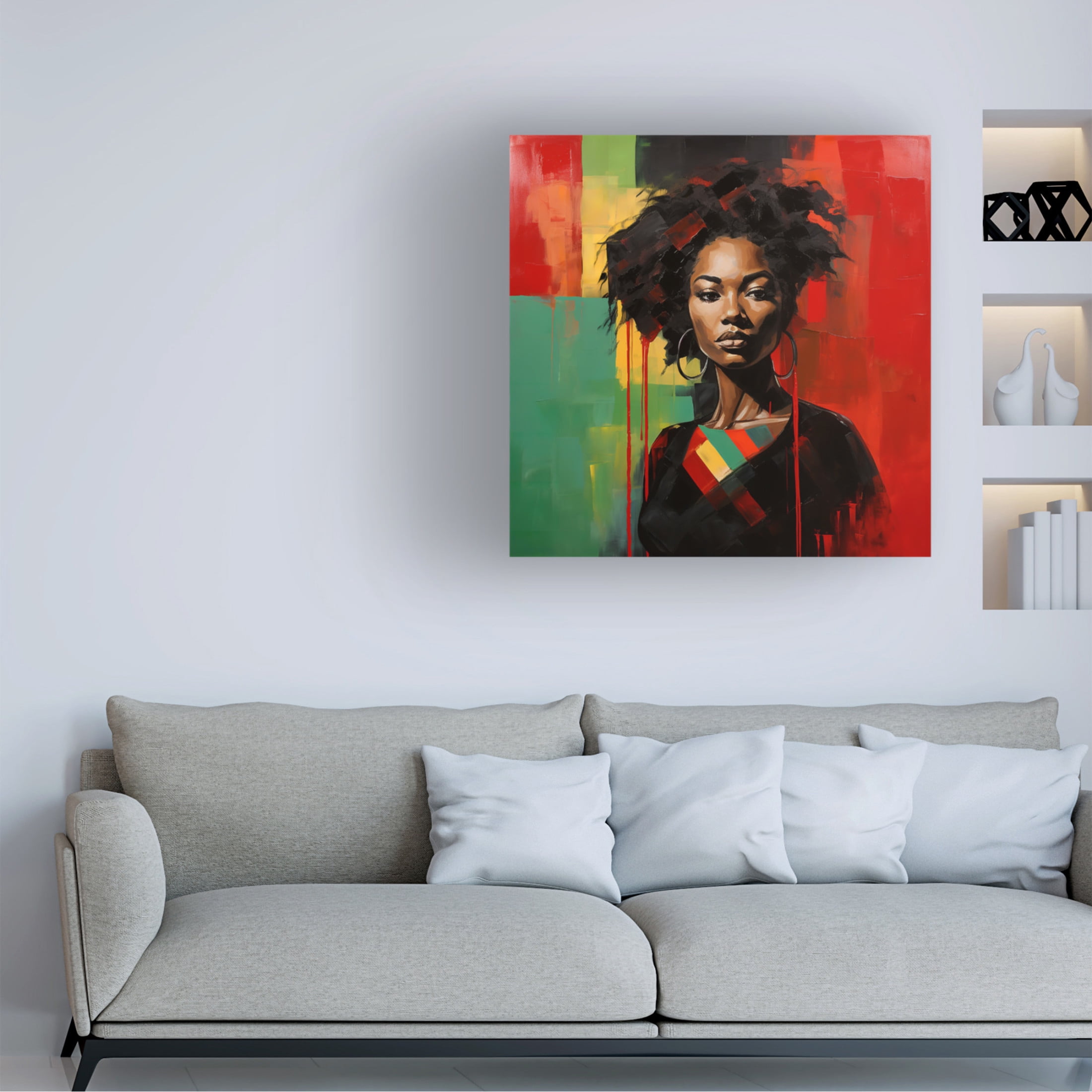 Canvas Wall Art - Ray Heere 'Colorful Model 23' Wall Art for Living Room, Bedroom, or Office Décor by Trademark Fine Art - 35 x 35 Inches