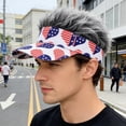 thumbnail image 3 of 4th of July Independence Day Mens Visor Hats with Spiked Wig Novelty Adjustable Baseball Golf Cap with Fake Hair, 3 of 5