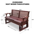 thumbnail image 5 of YTGLEN Patio Rocking Glider Bench, Wooden Outdoor Furniture with Cup Holders for Backyard, Garden, Porch, Dark Brown, 5 of 6
