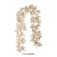 thumbnail image 3 of Btomtd 175cm Pumpkin Maple Leaf Garland Rattan Hanging Halloween Thanksgiving Christmas Fireplace Party Decor Vines, Beige, 3 of 6