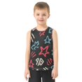 thumbnail image 2 of Doodle Graffiti in Red Blue White Vest Undershirt Tank Top Sleeveless Quick Dry 3T, 2 of 7