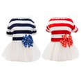 thumbnail image 2 of Small Dog Dress 2 Packs - Cute Tutu Princess Dress for Girl Dogs, Puppy Shirts Vest Pet Apparel For Small Dogs And Cats In Wedding Holiday Spring Summer, Strip, S, 2 of 9