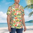 thumbnail image 3 of Susaid Fruits Peach1 Print Hawaiian Shirts for Men Women,Hawaiian Summer Short-Sleeve Casual Relaxed-Fit Button-Down,X-Large, 3 of 7