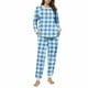 thumbnail image 2 of Conjunto de top y pantalones de poliéster con bolsillos largos y estampado de cuello redondo informal para mujer, 2 of 6